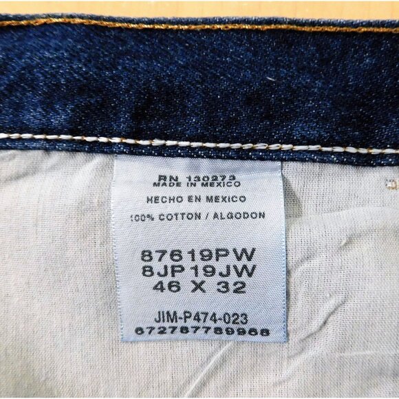 Rustler Jeans Mens 46x32 Actual L 33 Blue Denim Dark Wash Pockets 100% Cotton - Picture 8 of 8